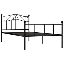 BIGTO - Struttura per letto in metallo e acciaio, per camera da letto, stile nero, 90 x 200 cm