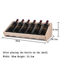 Wine Rack Fyxd Legno Grezzo cremagliera di Vino Ornamento portabottiglie in Legno massello espositore Vino armadietto Vino 6 Bottiglie Regalo del papà