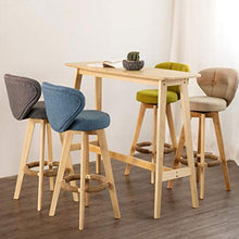 LXYPLM Sgabello Sedie Bar Barstools Sedie da Bar girevoli in Legno massello for Il Tempo Libero, sgabelli Alti da Pranzo for la Colazione da caffè in Lino Pub con Schienale Arredo Bar Cucina