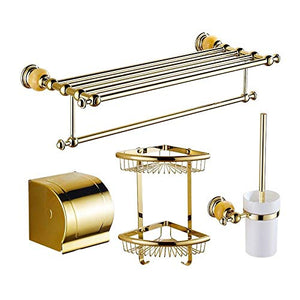 MBYW Portasciugamani Moderno Portasciugamani Elegante per Il Bagno di Moda Portasciugamani Bagno Oro Giada Ciondolo Set Cinque Golden Asciugamano portasciugamani portasalviette Quattro Pezzi