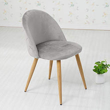 CLIPOP Set di 2 sedie da pranzo in velluto grigio sedie da cucina con schienale e gambe in legno robuste in metallo, per soggiorno, soggiorno, cucina, ufficio e ristorante
