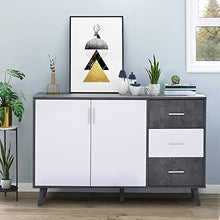 Q-HL Comodino Armadio di Stoccaggio Credenza Armadio Multiuso per Soggiorno, Camera da Letto, Corridoio Bianco E Grigio