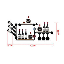 MoDi Wine Rack Retro Style Industriale Tubo di Acqua a Parete Vino Rack (L100 * W20 * H60cm)