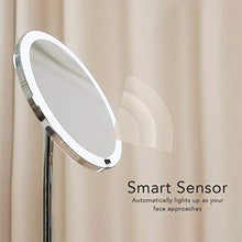 Specchio Cosmetico a Led per Trucco Con Mini Ingrandimento 5X Specchio Magnetico USB Ricaricabile Touch Screen Sensore DI Luminosità Luminosità Regolabile Intelligente Cordless Specchio Da 8,5 Pollici