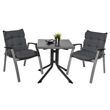 Beautissu Set di 2 Cuscini per sedie da Giardino Flair NL 100x50x8cm - Comoda e soffice Imbottitura - Ideale Anche per spiaggine - Grigio Grafite