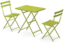 Emu Arc en Ciel Set da Esterno: Tavolo Pieghevole Art. 334 Cm. 50 x 70 e 2 sedie Item 314 Colore Verde Mela 60