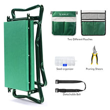Inginocchiatoio e sedile da giardino, sgabello da giardino pieghevole aggiornato Attrezzi da giardinaggio inginocchiatoio da giardino portatile con 2 sacche per attrezzi gratuite, cesoie da potatura
