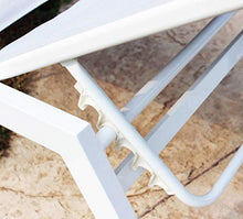 Milani Home s.r.l.s. Lettino Sdraio Imbottito Impilabile in Alluminio E Textilene da Esterno Giardino, per Ristorante Agriturismo Albergo Hotel, Cm 198 X 61 X 34/95 H