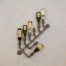 PZW Semplice e Creativo Stile Industriale Stile Pipa ad Acqua Portabottiglie da Parete in Ferro/Scaffale Decorativo per Sala da Pranzo, Cucina, Livinstanza G (10 * 80 Cm)