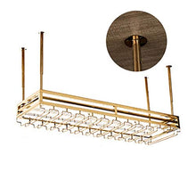 zxcvb Supporto per Calici Appesi Bar Bancone da Soffitto Portabottiglie Calici Stoccaggio Decorazione per La Casa Scaffale Semplice ， Oro