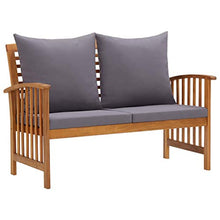 Panchina da giardino con cuscino, 119 cm, in legno massiccio di acacia