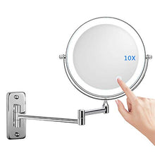 Specchietto ingrandimento luminoso da parete x 10, specchio da trucco specchio bagno 7 pollici specchio da parete doppio