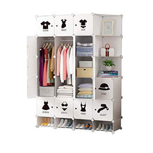 EXCLVEA Armadio Appendiabiti Stile Nordico Armadio Guardaroba for Appendere Gli Abiti Scarpe Simple White economia di Spazio Combinazione Vestiti Cabinet Resina Armadio
