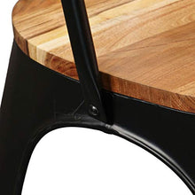 EBTOOLS Set di 4 sedie da pranzo, in legno massiccio + ferro, per cucina, hotel, ristorante, soggiorno, 51 x 52 x 80 cm