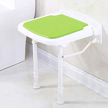 WCY Seggiolino da Doccia Pieghevole, Sgabello da Bagno a Muro con Imbottitura Antiscivolo, Poltrona da Bagno Anziani/per disabili |Max.300kgs, Blue-475hmm yqaae (Color : Green, Size : 425Hmm)