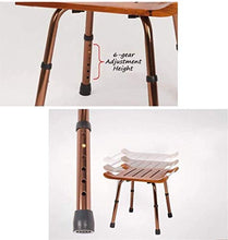 Bamboo Bath Chair for la Balneazione Anziani Bagno Sgabello Retrattile Altezza Telaio Lega di Alluminio