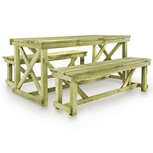 Tidyard Set da Pranzo per Esterni, Tavolo Sedie da Giardino 3 pz in Legno FSC