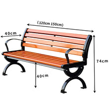 QHW Panchina Doppia/Tripla, panchina Moderna Semplice per Il Tempo Libero con Schienale, Sedile in Legno massello anticorrosivo, Resistente alle intemperie, mobili da Giardino 120 / 150cm