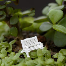 QULONG Ornamenti da Giardino per Esterni 2 Pezzi Mini panchina da Parco Ornamento da Giardino Decorazioni Artigianali in Miniatura - Bianco S
