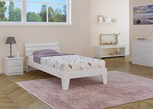 Erst-Holz Elegante Letto Una Piazza e Mezza bianco120x200 in Pino con doghe di Legno rigide 60.54-12W