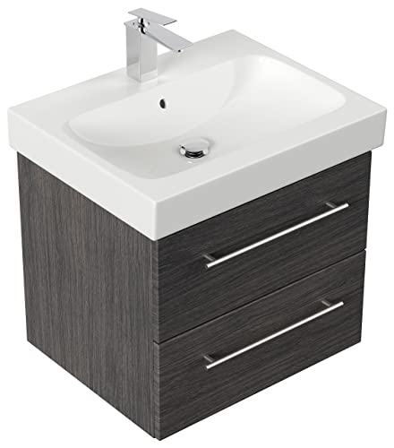 Mobile bagno con lavabo Geberit Icon 60cm antracite venato