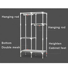 ZKHD Armadio in Tessuto Semplice Grigio Chiaro, Armadio Pieghevole Multifunzionale Aprente, Armadio A Casa Assemblato Armadio,125 * 46 * 170cm