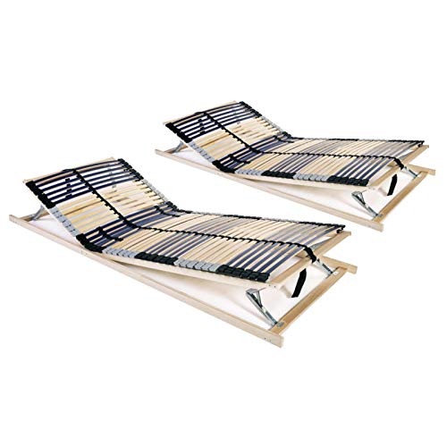 Tidyard 2 pz Reti a Doghe Alzabile per Letto Singolo 7 Zone con 42 Doghe in Legno 70x200 cm,Doghe per Letto Singolo Alzabili 70x200 cm,Rete per Letto Singolo Alzabile 70x200 cm
