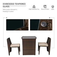 Set Tavolino e 2 Sedie da Giardino in Rattan Marrone