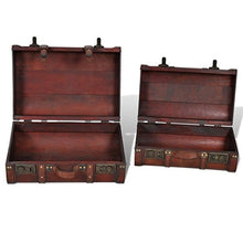 XINGLIEU Baule portaoggetti Marrone,2 unità, Baule portaoggetti in Legno, Tavolo supplementare, Grande: 45 x 31 x 20 cm