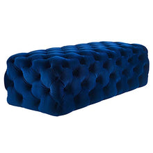 XZPENG Moretta Velluto Imbottito ottomano/Panca con Pulsante Profonda Trapunto, Legno Solido Telaio, Quadrato, Moderno |Contemporary Design (Color : Black)
