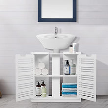Mobile Sottolavello Per Bagno, Mobile Lavabo Mobile Base Lavabo Bianco Ampio Spazio Di Stivaggio, Mobile Base Lavabo Senza Lavabo Con 2 Ante 60 x 30 x 60 Cm, Mobile Per Lavandino Del Bagno