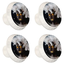 Maniglie per cassetti Manopole per cassetti Manopole rotonde Confezione da 4 per armadietto, cassetti, cassettiere, cassettiere ecc - Ragazza afro