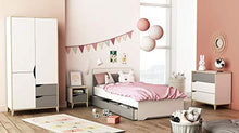 Demeyere Armadio guardaroba giovanile Genius bianco opaco e grigio chiaro camera da letto per bambini 185 x 89 x 50 cm