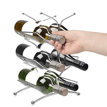 Belle Vous Portabottiglie Vino da Terra in Acciaio Inossidabile - Porta Bottiglie di Vino da 6 - Espositori Vino da Tavolo 3 Livelli per Esposizione - Porta Vino da Terra per Cucina, Dispensa, Cantina