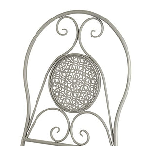 Set da giardino tavolino e 2 sedie pieghevoli in ferro grigio Grigio
