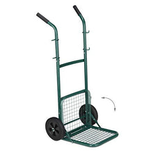 Relaxdays Carrello da Giardino, Maxi Trolley con Sacco, 70 l, 1 Cestello, Ruote in Gomma Piena, Pieghevole, Verde