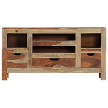 FAMIROSA Credenza Grigia 100x30x50 cm in Legno Massello di Sheesham
