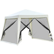 Outsunny Gazebo Impermeabile con Zanzariere da Giardino Esterno Tendone in Poliestere 3 x 3 x 2.45 m Beige
