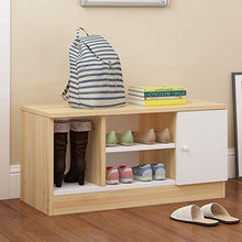 YANG Wooden Shoe Rack poggiapiedi Cambio di Scarpe da banco Camera Bagagli Petto Guardaroba Dressing Table Sgabello Ottomana 80X32X39.2CM