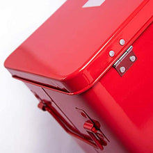 Scatola di Metallo per medicinali, Portaoggetti contenitori per Pronto Soccorso, Vassoio Rimovibile e scompartimenti Separati per Medicine, Strumenti Box Porta Medicine razioni 32x19x20cm - Rosso
