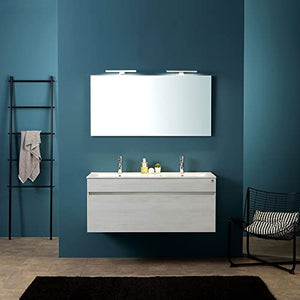 Kiamami Valentina MOBILE DA BAGNO MODERNO GRIGIO DA 120 CM CON DOPPIO LAVABO | SOLE