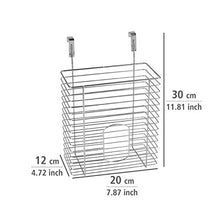 WENKO Cesto portasacchetti sopra anta - per sacchetti o calze, Metallo cromato, 20 x 30 x 12 cm, Argento lucido