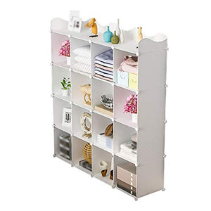 Comodino Senza Strumenti Installazione 16 Reticolo Risparmio Di Spazio Semplice Casa Moderna Camera Da Letto Creativo Armadietto 147X37X157CM FANJIANI