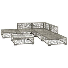 vidaXL Set Divani da Giardino 6 pz con Cuscini Foderati Lavabili Modulare Leggero Elegante Arredi da Esterno in Polyrattan Grigio Telaio in Acciaio