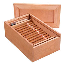 ChangDe-- Cigar Box, Legno di Cedro Cigar Box Humidor portasigarette Unpainted alcoholized Scatola può Contenere 50 (Size : 21x33.5x12cm)