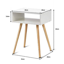 COSTWAY Comodino, Tavolino con 2 Cassetti in MDF Ecologico e Resistente, Bianco, 40 x 30 x 54 cm