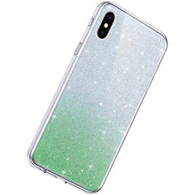Herbests Compatibile con iPhone XS Max Cover in Silicone Custodia Ultra Sottile Flessibile Morbida Gomma Case Cover Brillantini Paillettes Glitter Bling Custodia Caso,Verde