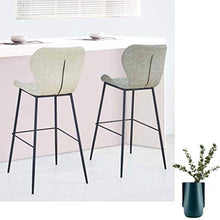 LWW Sgabelli, con il cuoio grigio scuro Faux sedia contatore da pranzo per la cucina Pub Café Gambe alta metallo nero imbottito Sgabelli moderna della base di stile sede di benna,Seatheight75cm