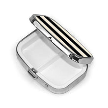 Scatola quadrata per pillole medicinali nero e bianco antico strisce moda organizzatore pillola viaggio pillola caso dispenser per vitamine integratori