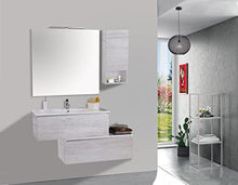 mazzoni Mobile da Bagno Sospeso 100cm Pensile P18cm Boston 15 Bianco Frassinato